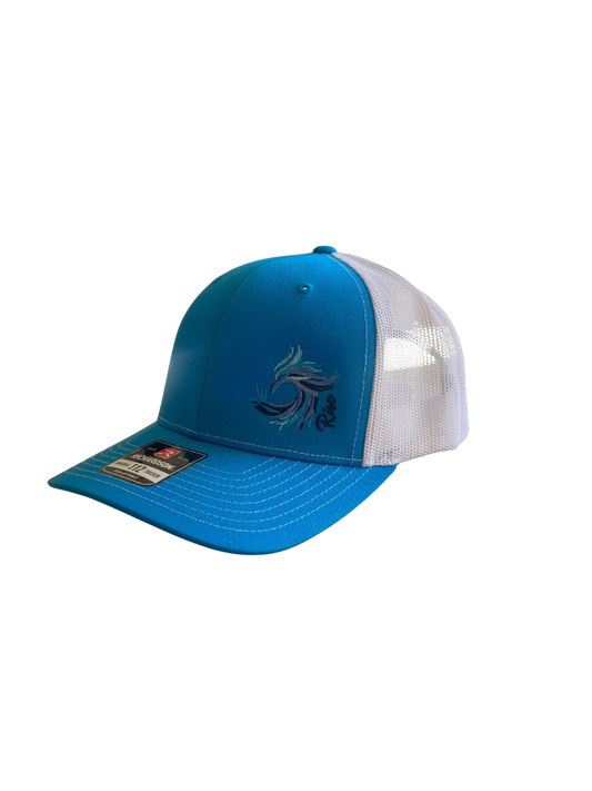 Cyan Blue/White Phoenix Trucker Hat